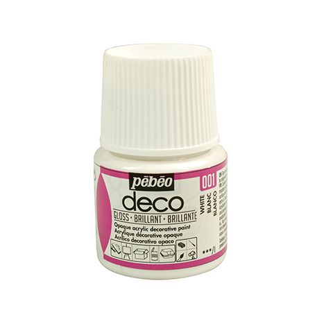 Farba Pebeo Deco Błyszcząca 45ml, Biała/001 White